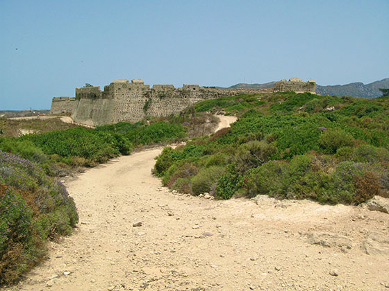 Trail leading to the castle of Antimachia (also spelled Antimahia)